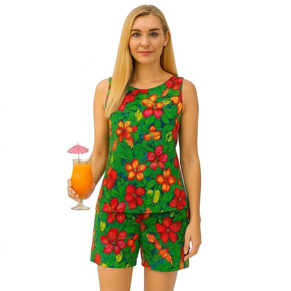 Bon Worth Tropical 2 Piece Short & Top Set - Picture 2 of 8